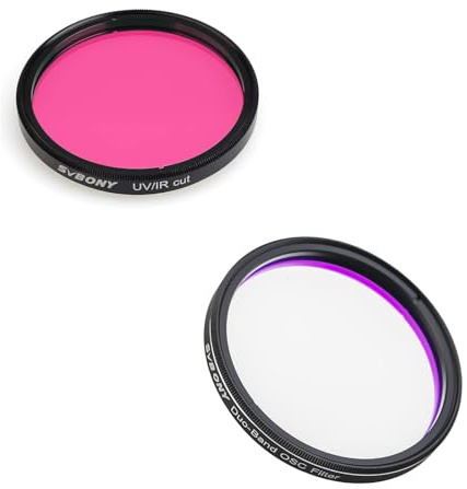 Svbony SV220 Teleskopfilter, H-Alpha OIII, 7 nm Dualband 2 Multibandpass, mit UV/IR Sperr Filter 2, Teleskopzubehör für die Emissionsnebeln Astrofotografie
