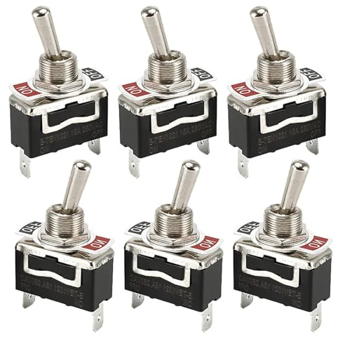 Kippschalter,6 Stück Kippschalter 12V/15A,Schalter 12v,Miniboot 2 Poliger Schalter 12V 230V Schalter Geeignet für Den Einbau in Häusern, Autos und Elektrischen Geräten Schwarz