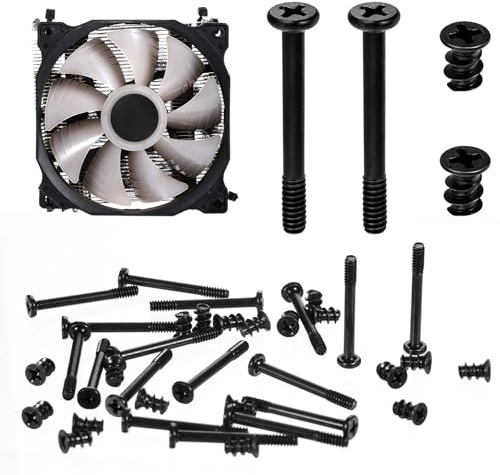 Set di 40 viti per alloggiamento PC, testa piatta, in metallo, PC, viti di montaggio per PC, set di viti in acciaio al carbonio per alloggiamento, ventola, scheda madre (30 mm e 8 mm)