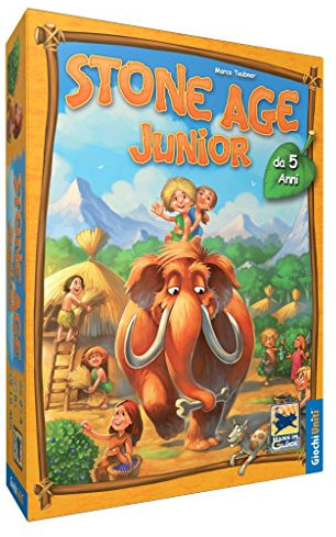 Giochi Uniti - Stone Age Junior, Brettspiel für Kinder, 2-4 Spieler, 5 Jahre, italienische Edition, GU548