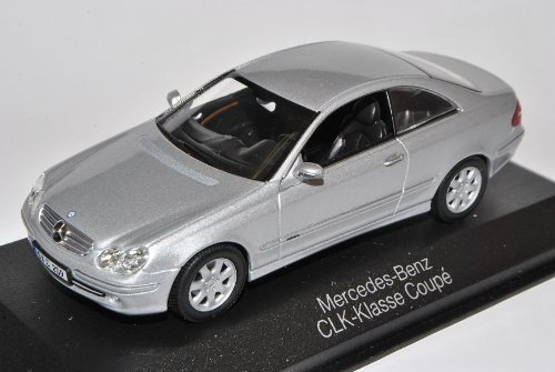 Mercedes-Benz CLK Coupe C209 Silber 2002-2010 1/43 Minichamps Modell Auto mit individiuellem Wunschkennzeichen