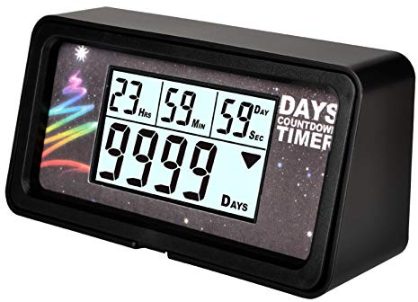 Jayron Backlight Digital 9.999 Tage Countdown-Timer Großes LCD-Display Countdown für den Ruhestand Hochzeitsurlaub Weihnachtsveranstaltung Klassenzimmer Kreuzfahrt