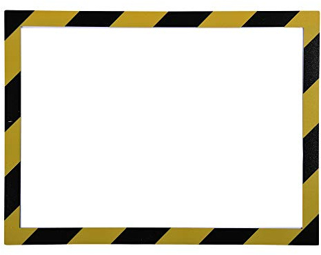 Exacompta - Réf. 39209E - Une Pochette affichage mural magnétique en PVC - Pour afficher consignes de sécurité, prévention des risques - Format à classer A4 - Cadre bicolore couleur jaune et noir