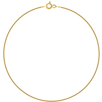 PLANETYS - Schlangenkette Knöchelkette Fußkettchen 925 Sterling Silber 18K Vergoldet - 1 mm Breite