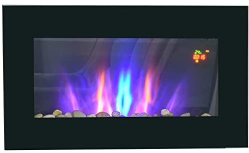 HOMCOM 1000W/2000W Electric Wall Fireplace w/LED Flame Effect Timer Remote Sleek Stylish Safe Home Heating 20-25㎡