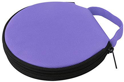 Porfeet CD Storage Bag, Solid Color Round Oxford Cloth Car Home 20 Disc CD Storage Bag Case Zipper Pouch Purple One Size