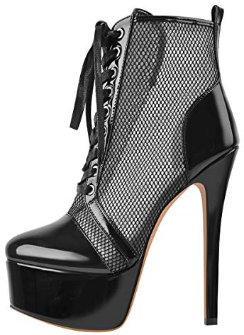 Only maker Plateau Halbstiefel Stiletto High Heel Mesh Boots