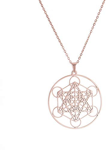 TEAMER metatron tärning halsband helig geometri hänge sigill av malteängel halsband rostfritt stål smycken, Rostfritt stål, Okänd