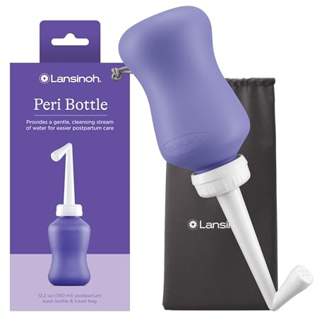 Lansinoh Upside Down Peri-Flasche für Pflege nach der Geburt und sanfte Reinigung, 345 ml