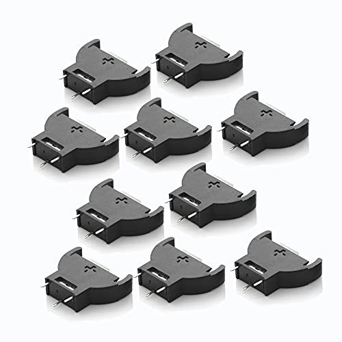 rgzhihuifz Support de pile CR2032, support de pile bouton bouton CR2032, support de batterie bouton avec câble de montage à souder à 3 broches