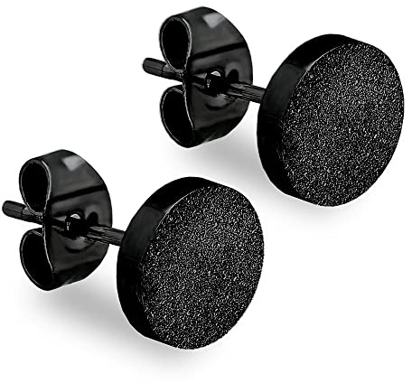 Max Palmer® Runde Ohrstecker mit Platte in Diamant-Optik | 4 Farben