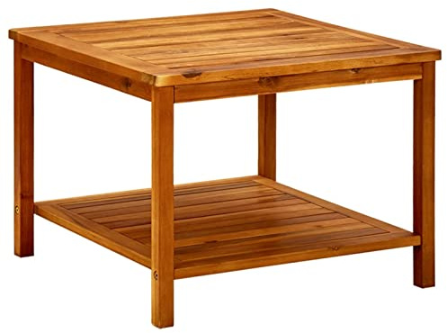Susany Trädgårdsbord, trädgårdsbord, sidobord, balkongbord, träbord, tebord, terrassbord, trädgårdsmöbler, massivt trä, akacia 60 x 60 x 45 cm