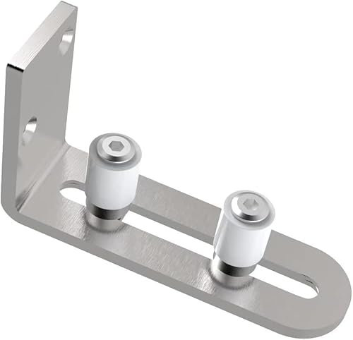 QINAIXQM Regolabile Guida al Pavimento Parete/Porta Guida in basso Porta Scorrevole Ferramenta per porta scorrevole della stalla, acciaio inossidabile