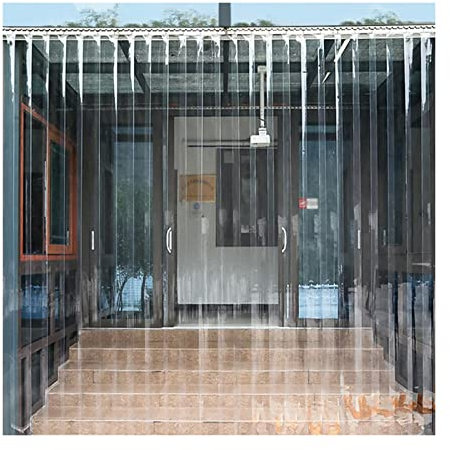 PVC Streifenvorhang, Lamellenvorhang, Wasserdicht Kunststoff Klar Vorhang, Windschutzscheibe Teilung for Gefrierschranktüren Lagerhaus Werkstatt PENGFEI (Farbe : 1.5mm, Größe : 1.5X2M)