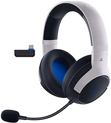 Razer Kaira HyperSpeed Casque de jeu sans fil pour Playstation 5/PS5, PS4, PC, mobile : pilotes de 50 mm – Micro cardioïde HyperClear – Coussins en mousse à mémoire de forme – Bluetooth – Batterie de