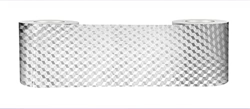 VisitRyl Selbstklebende Wandaufkleber Grenze 5cm X 500cm, TapetenbordüRe Selbstklebend BordüRe, Wasserdichte WandbordüRe FüR Zuhause BüRo Hotel Diy Dekoration Silber Kariert