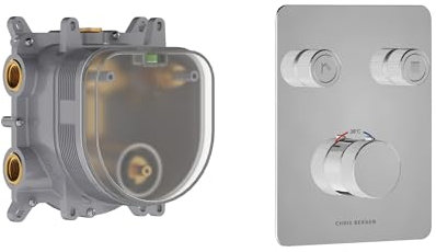 CHRIS BERGEN Aquatronic, Unterputz Thermostat mit Grundkörper, für 2 Funktionen, in Chrom