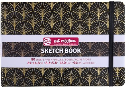 Talens Art Creation Skizzenbuch Art Deco - 21x14,8 cm 140 g 80 Blatt - Zeichnung Journaling Urban Sketching