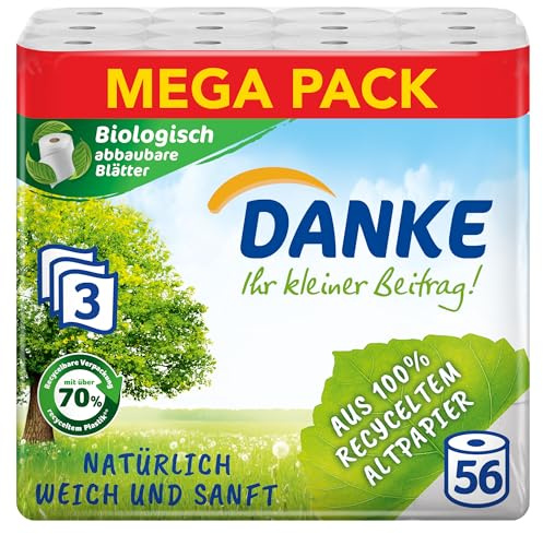 Danke Toilettenpapier 56 Stück, 7x8 Rollen, 3 Lagen