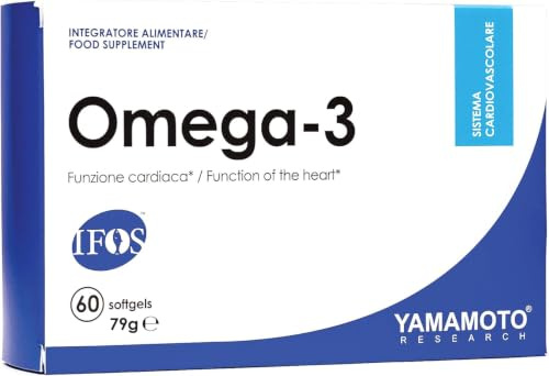 YAMAMOTO RESEARCH Omega-3 IFOS™ 60 softgels, Integratore alimentare di Omega-3, per sostenere la salute cardiovascolare