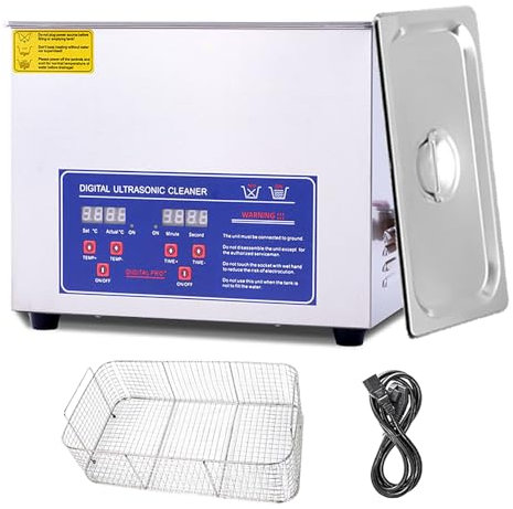 2L-30L Ultrasonic Jewelry Cleaner,40khz Professional Stainless Steel Ultrasonic Jewelry Cleaner Machine W/Digital Timer(0-30mins) & Heater(20-80℃),for Parts,Glasses,Jewelry,Denture,Coins,10L