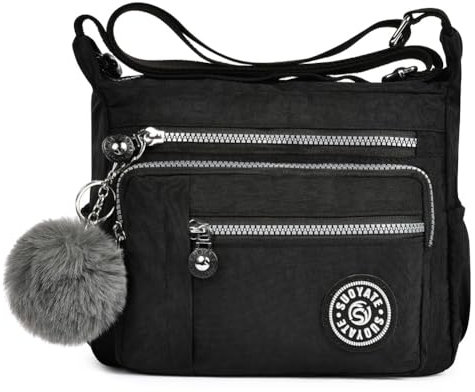 Aucuu Nylon Umhängetasche Damen, Schultertasche Handtaschen Multi Pocket mit Größere Kapazität, Damen Umhängetasche mit Mehreren Taschen, Multifunktionale Crossbody Bag für Arbeit Schule Shopper