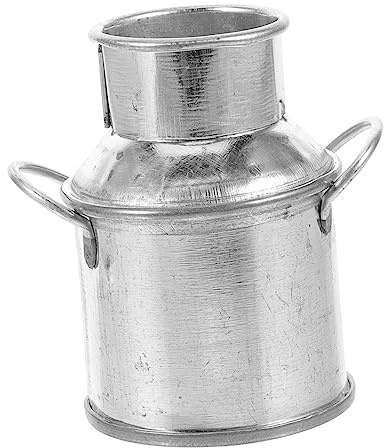 Cabilock 2St Mini-Milchflasche aus Metall wischeimer puppenhaus Trinken Heimdeko Schoß steckblumen blumenbank Links Blumenarrangement Blumenkübel kleines Metall Vase Dekorationen