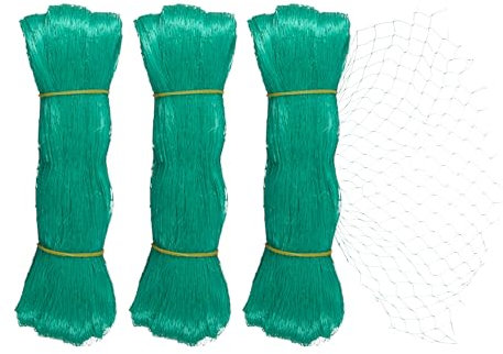 Relaxdays Vogelnetz, 3er Set, 5 x 4 m, engmaschiges Netz, 20x20 mm, Obstbaumnetz zur Vogelabwehr, Vogelschutznetz, grün