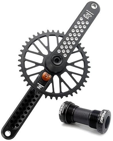 FFYUTING 165/170/175 mm Faltrad, GXP-Kurbelgarnitur, Rennrad-Kurbelgarnitur, hohler integrierter Kurbelarm-Satz, 40/42/44/46/48 Zähne Kettenblatt für 8–12 Geschwindigkeiten