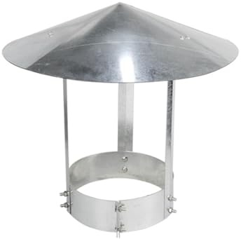 HOFUNTRE Roof Vent Cap,Cone Top Chimney Cap,All Weather Chimney Cap,Flue Umbrella ,Enlarged Rain Cap, Better Rain Protection, Strong Support and No Fear of Wind and Rain(18cm/7in)