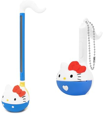 Otamatone Sanrio Hello Kitty Otamatone Regular and Melody Synthesizer Musical Instrument Toy Keychain Bundle