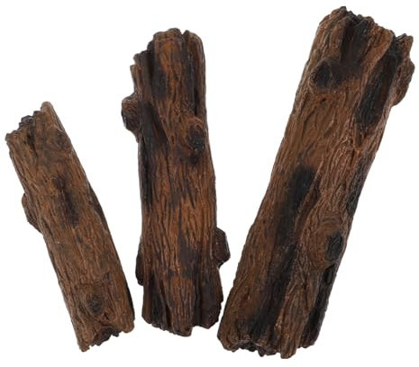 FONDOTIN 3stücke Mini-gartendekoration Aus Harzmaterial Künstlicher Baumstumpf Und Modell Eines Falschen Baumstamms Mini-baumstumpffigur Mini-gartenornament Mini-gartenrequisite Für Märchen