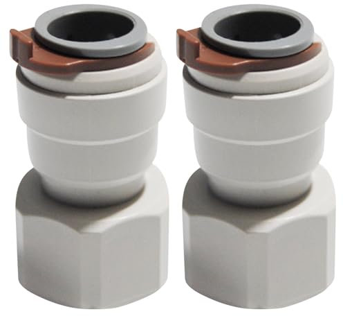 2PCS Connector Water Adapter Filter, Female 1/2 BSP to 12mm Push Fit Water Adaptors Water Pipe Plumbing Fittings, Push Pipe Garden Irrigation Car Washing RV Plumbing Push Fit Plumbing Fittings