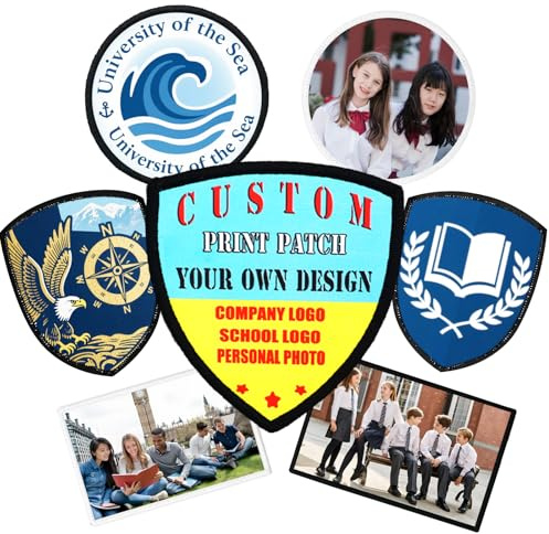 Toppa Stampata con Immagine Personalizzata, Toppe Tattiche Personalizzate da Stirare/Cucire/Agganciare per Giacche. Aggiungi la tua Foto/Logo/Testo Stampato su Tessuto-Scudo