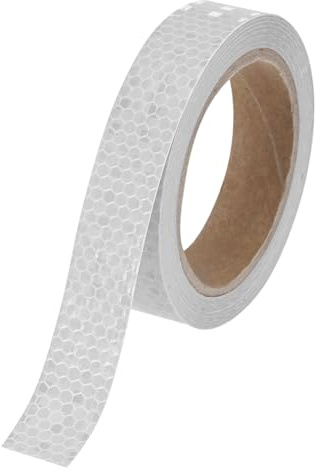M METERXITY Reflective Tape, 2.5cm x 10m Shining Star White Waterproof High Visibility Self-Adhesive Tape for Trailers/Trucks/Apparel, Outdoor Warning Signs