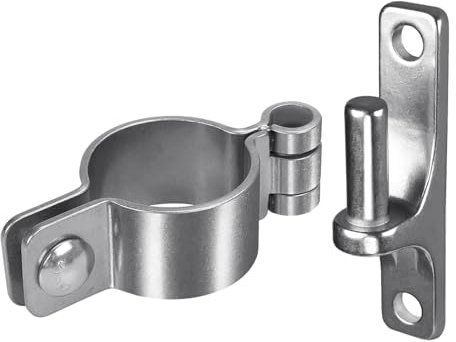 MotiveTech Stainless Steel Gate Hinges, Parts for Chain Link Fence Installation, 60mm