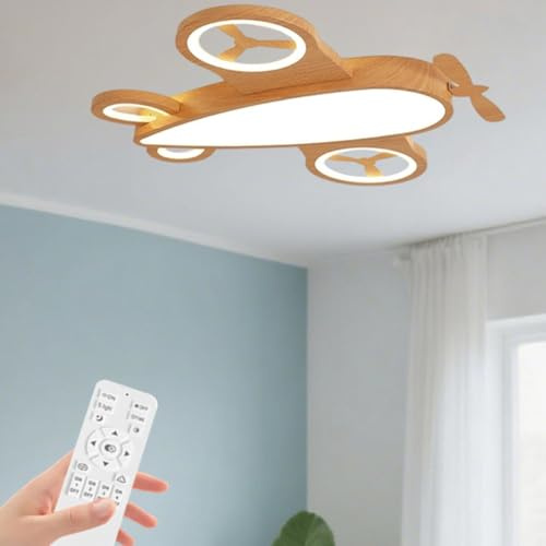 Jatwefiv Kinder Schlafzimmer Deckenleuchte Flugzeug Deckenlampe LED Dimmbare mit Fernbedienung Deckenleuchten Modern Kinderzimmerlampe für Kinderzimmer Babyzimmer,Yuanmu,S