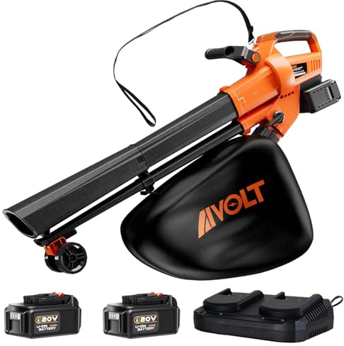 AIVOLT 40V Cordless Leaf Blower Vacuum Mulcher, with 40L Collection Bag, 2x4.0Ah Batteries & Charger, 160 MPH Air Speed, 3-in-1 Yard Tool for Lawn Care, Patio Cleaning