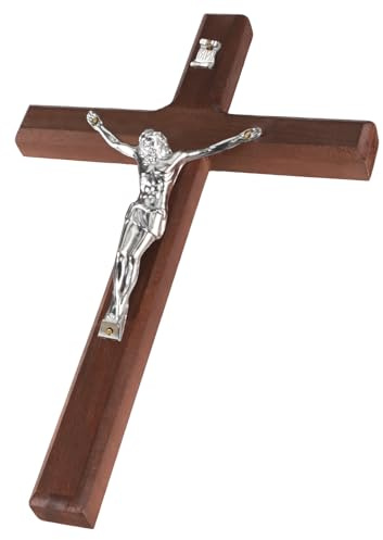 HO-SFSM Crocifisso Da Parete, Croce In Legno, Vintage In Legno Gesù Figura Croce Ciondolo Ornamento Cristiano, Ornamento Di Preghiera Regalo, Appeso, Nascita, Comunione, Battesimo