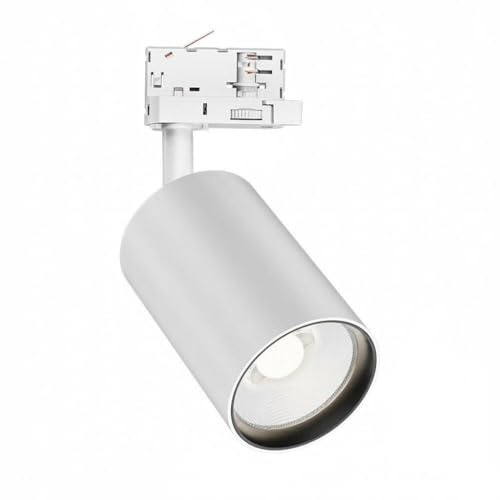 Braytron LED-Schienenstrahler 30 Watt 3-Phasen 4-Draht Dreh- und schwenkbares Schienenlicht 3CCT Warmweiß -Kaltweiß 3420 lm Aluminium Deckenleuchte für Innenbeleuchtung Schienensystem in weiß