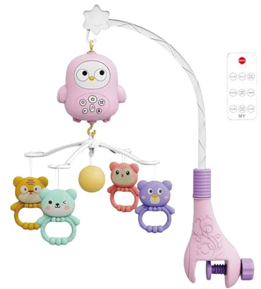 Móvil Para Cuna De Bebé - Musical Con Campana Colgante Con Luz Y Rotación | Accesorio De Guardería Para A Los Recién Nacidos, Entrenar El Sueño De Los Niños Pequeños Y Entretenerlos