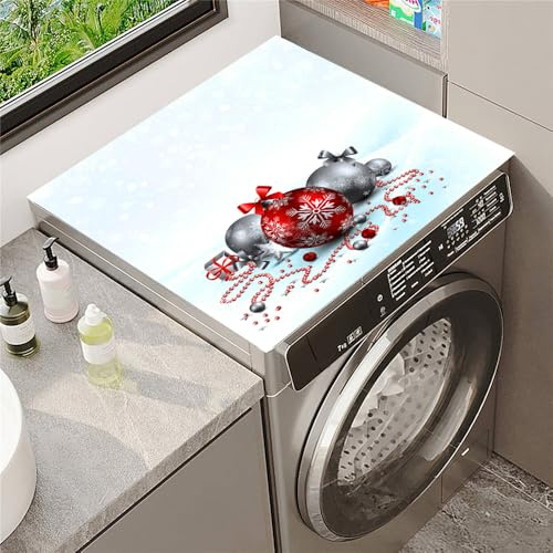 Highdi Style de Noël Housse de Protection pour Machine à Laver Top, Coussin de Machine à Laver Antidérapant Housse de Machine à Laver pour Machine à Laver Sèche-Linge (Bleu Clair,30x40cm)