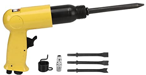 Kit de marteau pneumatique 1/4 po, 3000 tr/min, burin pneumatique, grattoir, outils de pelle pour l'élimination de la rouille, fente murale, construction en acier allié avec 3