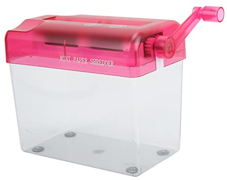 Haofy Miniförstörare Kompakt Effektiv Helt Transparent Struktur för Kontorsskola Manuell Dokumentförstörare för Hem ABS Silikonmaterial 8,1x3,9x5,5in