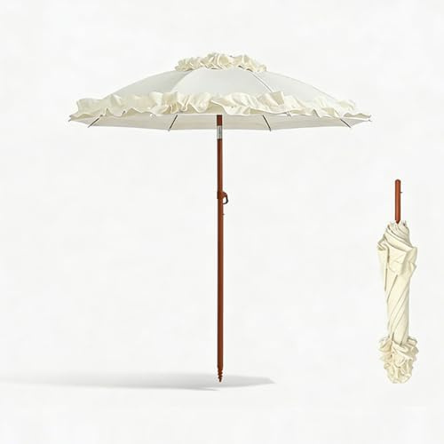 ENWYTE Ombrellone da Spiaggia Portatile 1,6 M Ombrellone da Giardino Esterno UPF 50+ Grande Rotondo con Parasole Inclinabile Impermeabile Vacanze Picnic Campeggio Prato Piscina Tavolo da Cortile
