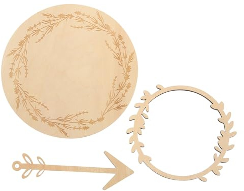 Hemobllo Discs Printing Natural Design Smooth and Technology Beige Cards Wooden Monthly Milestone Set Engraving for Photo Prop and Announcing Arrival Baby Newborn Baby's