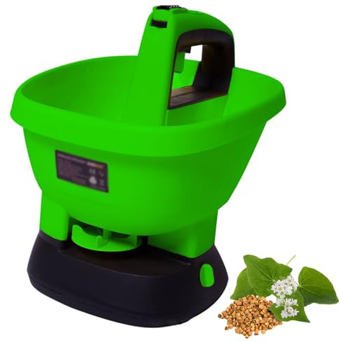 Esparcidor de Fertilizantes a Batería, Esparcidor de Mano de 2,7 L, Velocidad de Impulsor Variable, Rango de Dispersión de 0,5-2,5 M, Interruptor de Seguridad Doble, Esparcidor de Semillas lámb Green