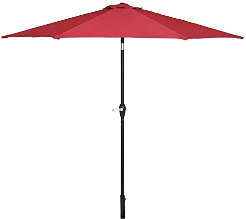 XJBTBA Garden Parasols Garden Parasol Umbrella 2.7M Waterproof Tilting Sun Shade With Crank Handle 9Ft Collapsible Beach Umbrella Parasol Outdoor Patio Shade Awning Green-Green
