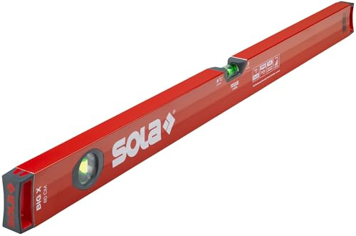 Sola BigX Wasserwaage 800 mm Libelle Waagrecht- und Senkrecht Aluminium rot