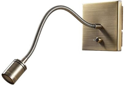 Lindby LED Wandlampe biegsamer Flexarm, Wandstrahler altmessing mit Schalter Strahler Schlafzimmer Wandleuchte Wohnzimmer Schlafzimmerlampe Küche